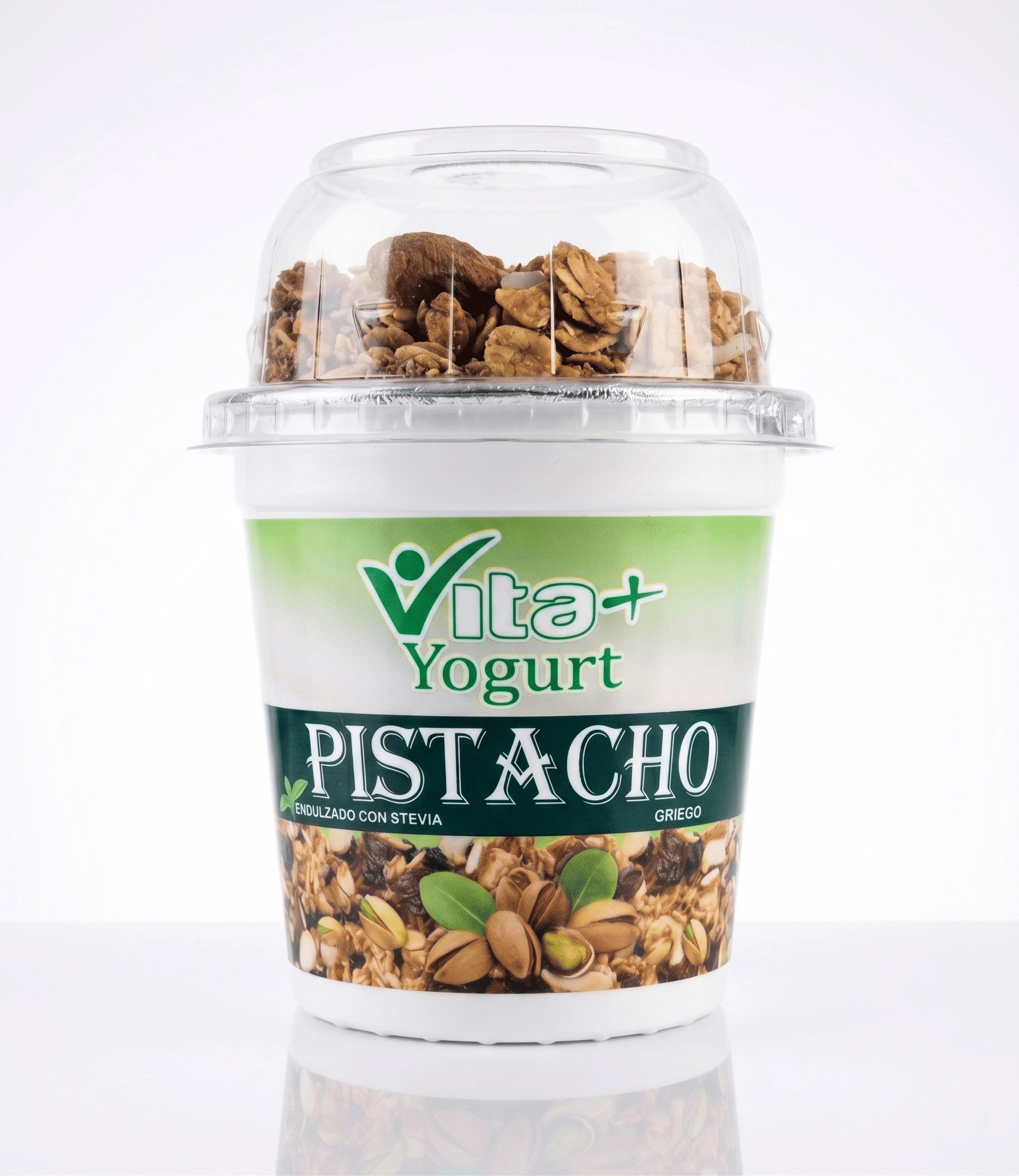 Yogurt pistacho con topping